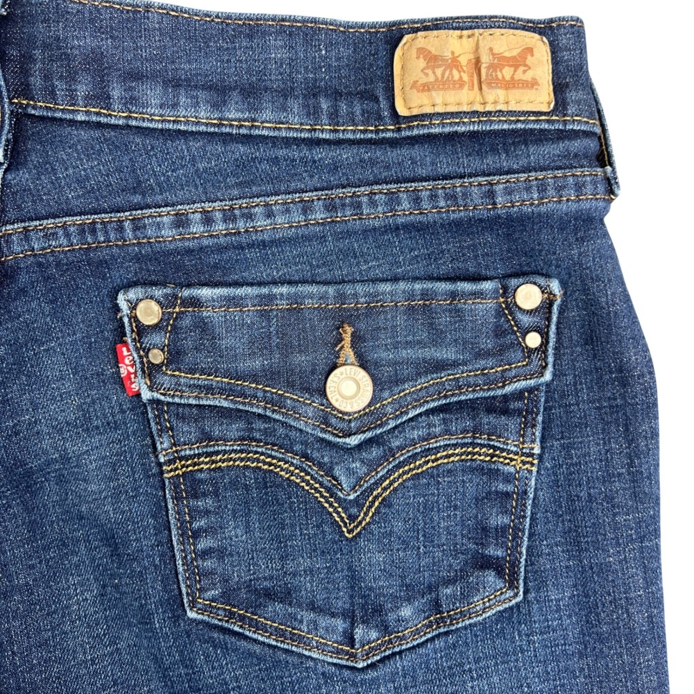 Levis 505 Straight Leg Jeans Womens 12M W31 Dark Wash Stretch 15505-0076
